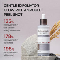 Dr. Melaxin White and Black Rice Peeling Ampoule, Soft Exfoliating Face and Body Scrub Dead Skin Cells Remover for All Skin Types