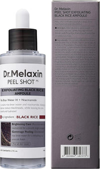 Dr. Melaxin White and Black Rice Peeling Ampoule, Soft Exfoliating Face and Body Scrub Dead Skin Cells Remover for All Skin Types