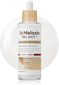 Dr. Melaxin White and Black Rice Peeling Ampoule, Soft Exfoliating Face and Body Scrub Dead Skin Cells Remover for All Skin Types
